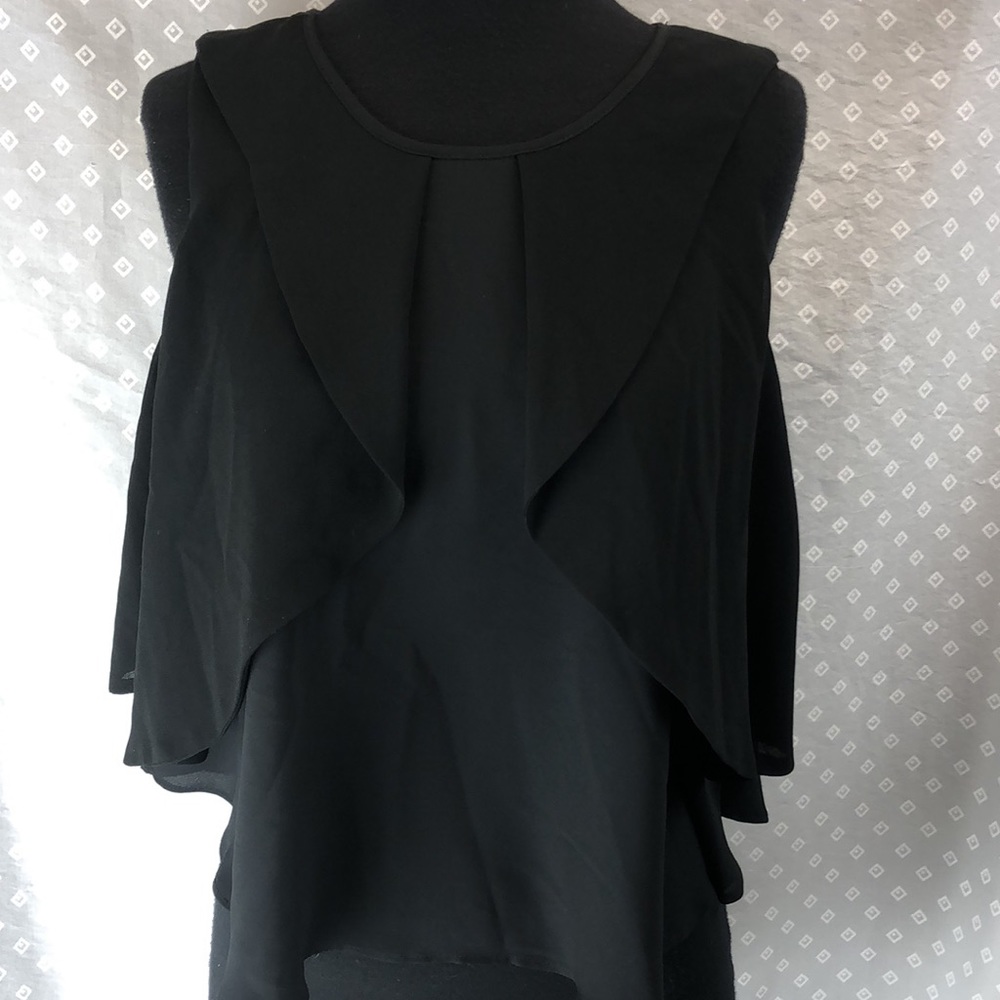 Zara Black Ruffle Tank - Picture 2 of 7